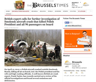 British expert calls for further investigation of Smolensk aircraft crash that killed Polish President and all 96 passengers on board - Reports the Brussels Times.