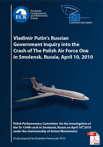Vladimir Putin's Russian Government Inquiry into the Crash of The Polish Air Force One in Smolensk, Russia, April 10, 2010.