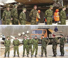 Polish President's Plane Crash, April 10, 2010: Pictures taken by the reporters and witnesses confirm presence of the Spetsnaz Special Forces soldiers cordoning off the crash site.